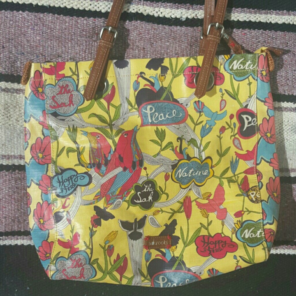 Sakroots Peace Birds Botanic Nature Happy Coated V